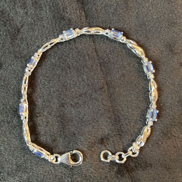 Kashmir Kyanite Bracelet in Rhodium over Sterling Silver 6.5” - Picture 6 of 12
